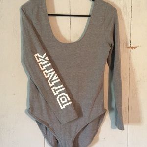 Victoria Secret PINK Gray Bodysuit